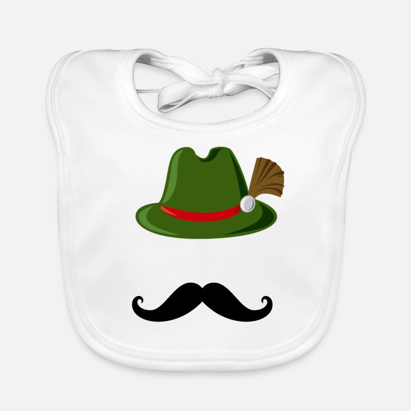 Bavarian Gambsbarthut with Mustache gift Organic Baby Bibs