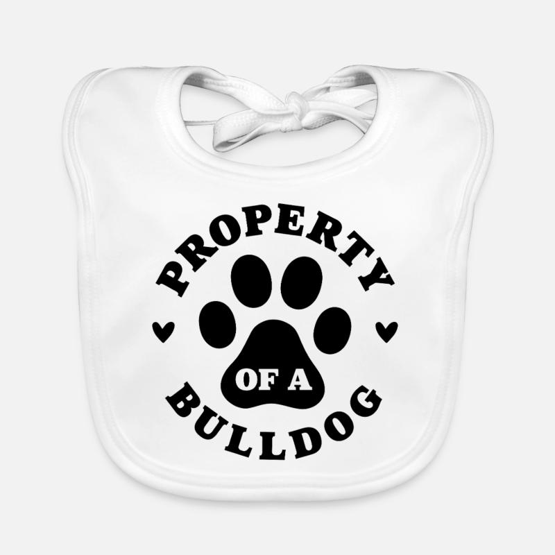 Eigentum einer Bulldogge Baby Bio-Lätzchen