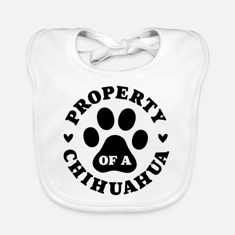 Eigentum eines Chihuahua Baby Bio-Lätzchen