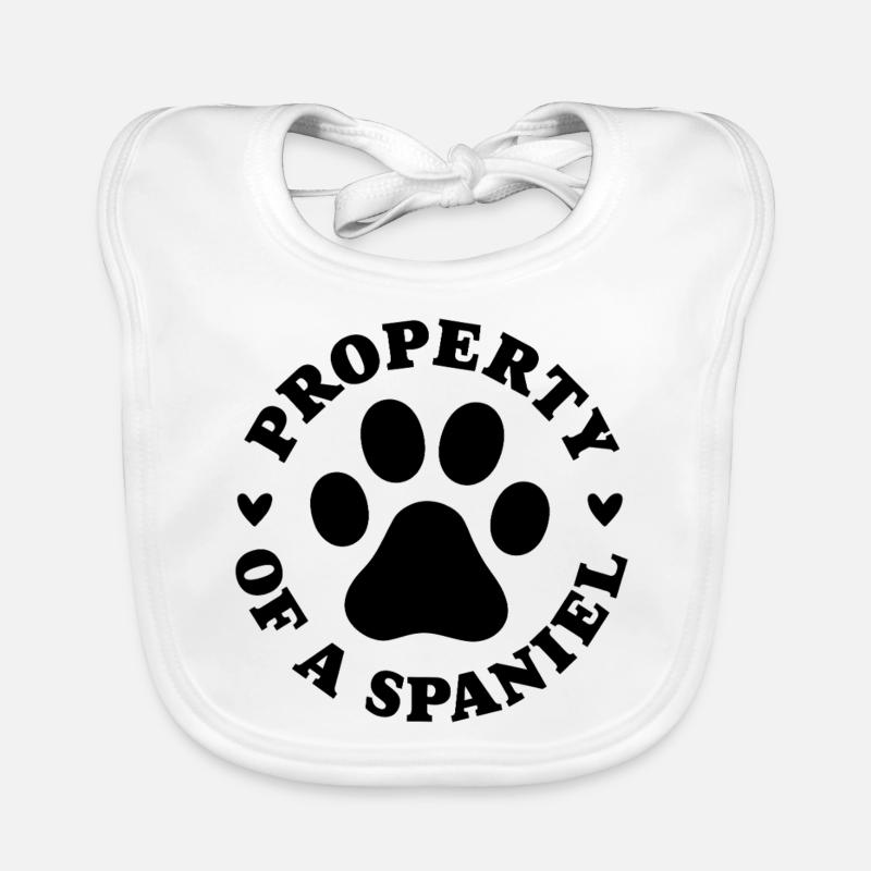 Eigentum eines Spaniels Baby Bio-Lätzchen
