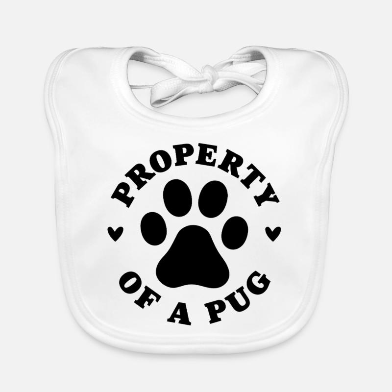 Eigentum eines Mops Baby Bio-Lätzchen