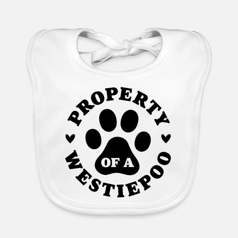 Eigentum eines Westiepoo Baby Bio-Lätzchen