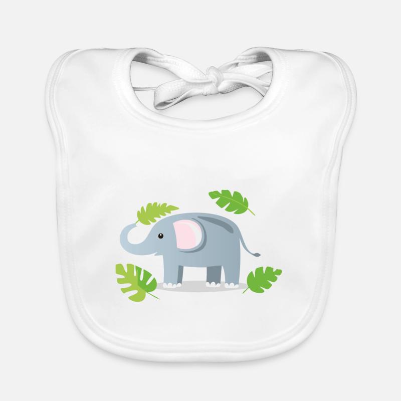 Bébé éléphant agitant Bavoir bio Bébé