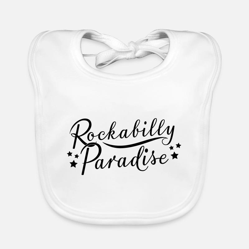 Rockabilly - Baby Bio-Lätzchen - Weiß