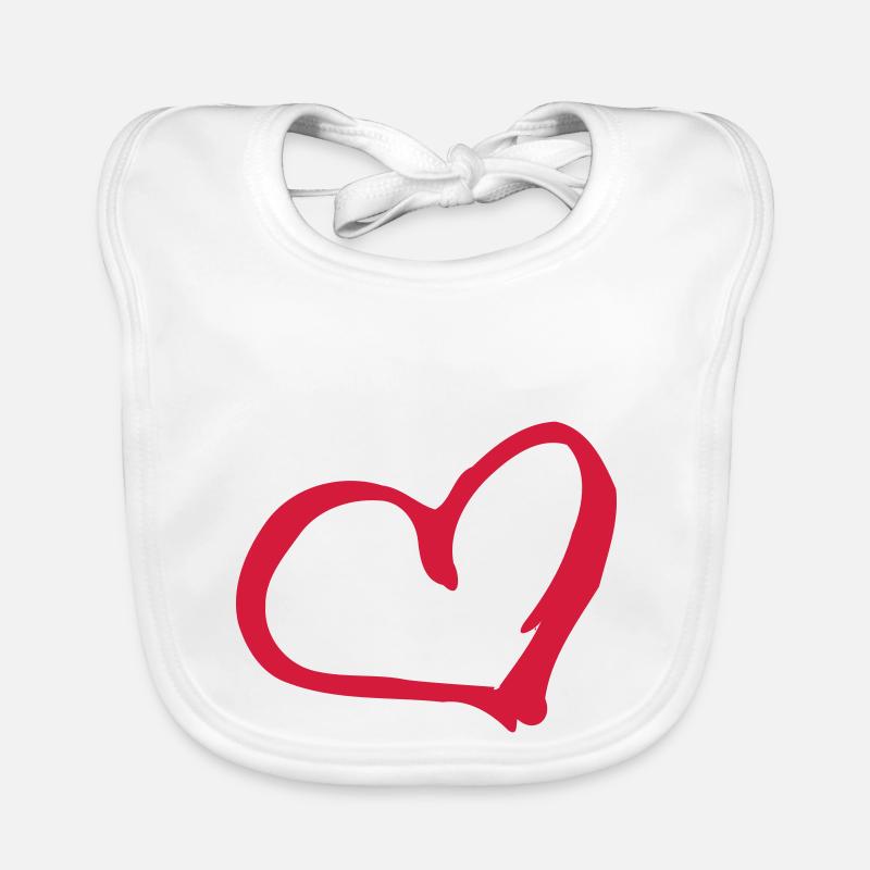 Coeur Coeur - Bavoir bio Bébé - blanc