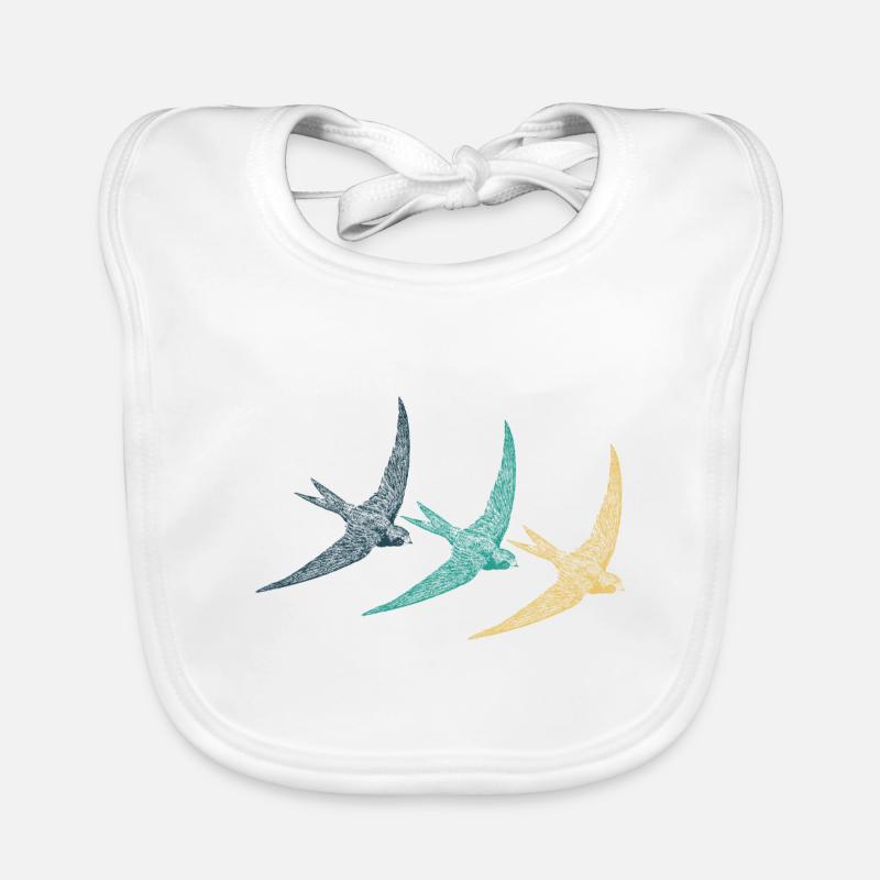 Vogel Heimische Vögel Singvogel Schwalbe Geschenk Baby Bio-Lätzchen