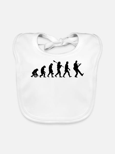 Gitarre Evolution - Baby Bio-Lätzchen - Weiß - Vorne