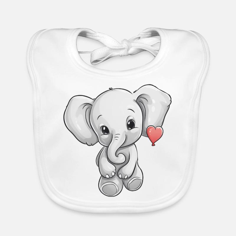 Elefant mit Herz Baby Bio-Lätzchen