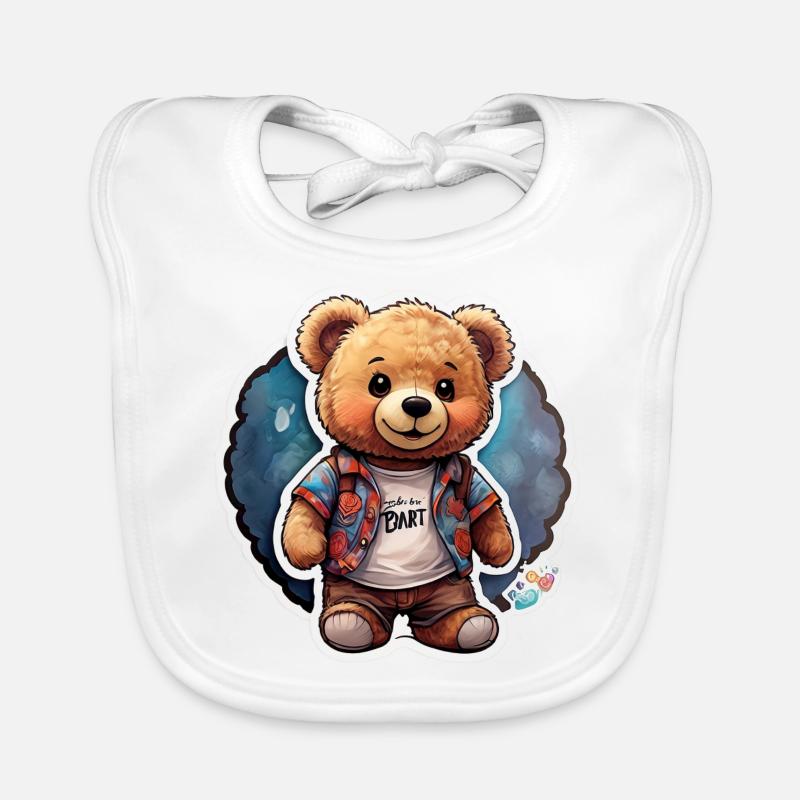 Mode & plus « Heartbreaker Bear » 🧸❤ - Bavoir bio Bébé - blanc