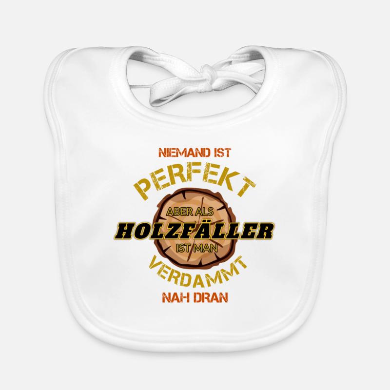 Holzfäller geschenk - Baby Bio-Lätzchen - Weiß