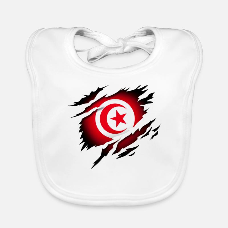 La Tunisie dans l’âme - Bavoir bio Bébé - blanc