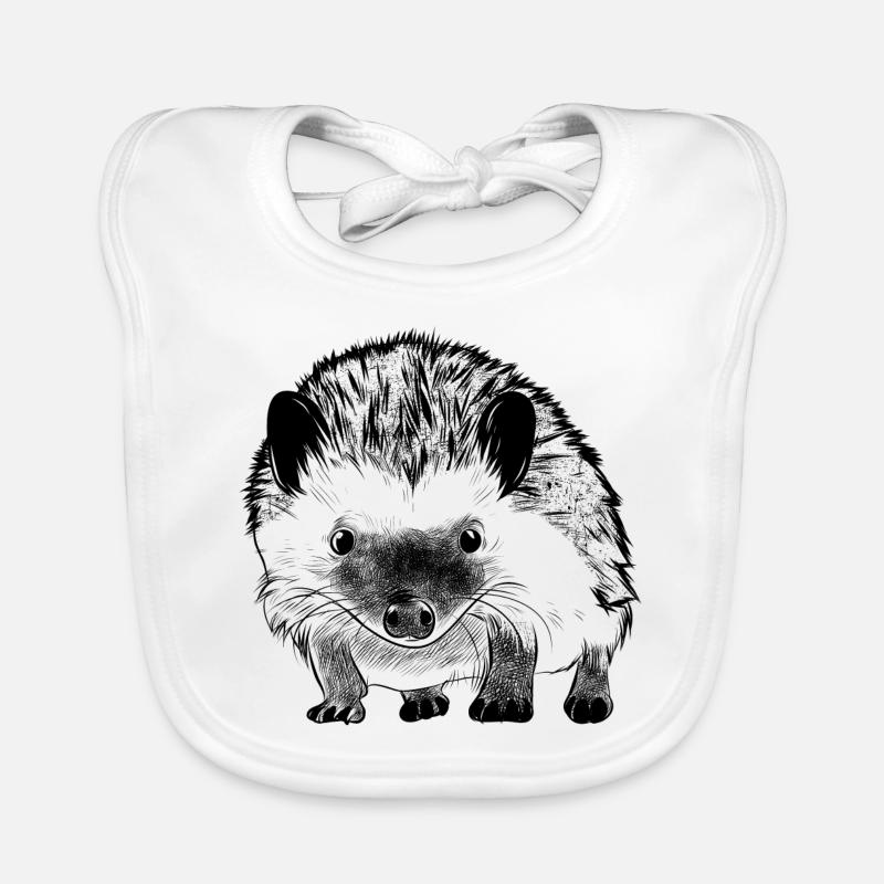 Igel Waldtier Herbst Laub - Baby Bio-Lätzchen - Weiß