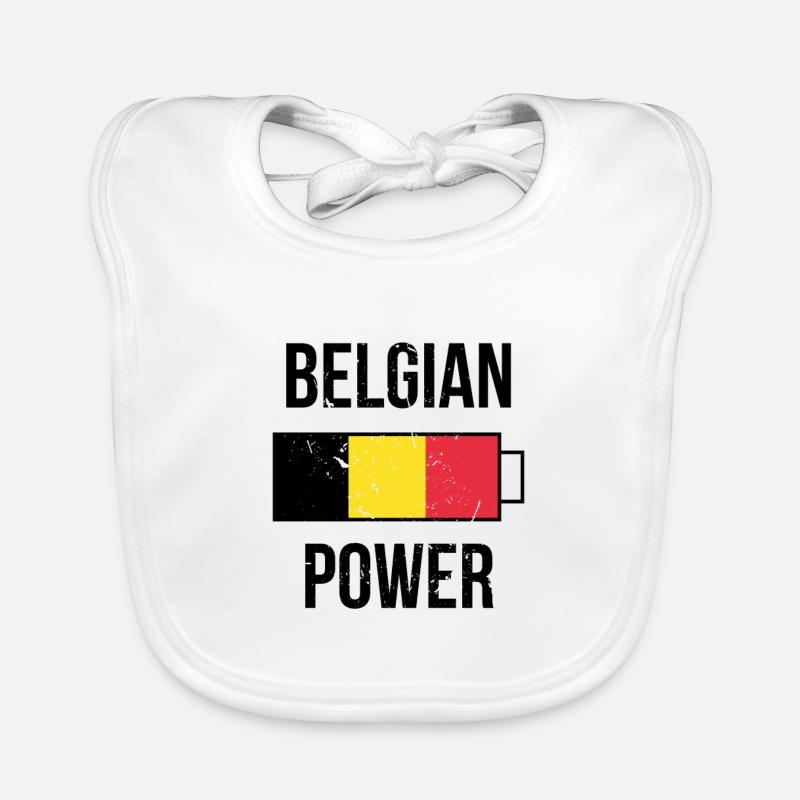 Balgian Power Belgium battery gift Organic Baby Bibs