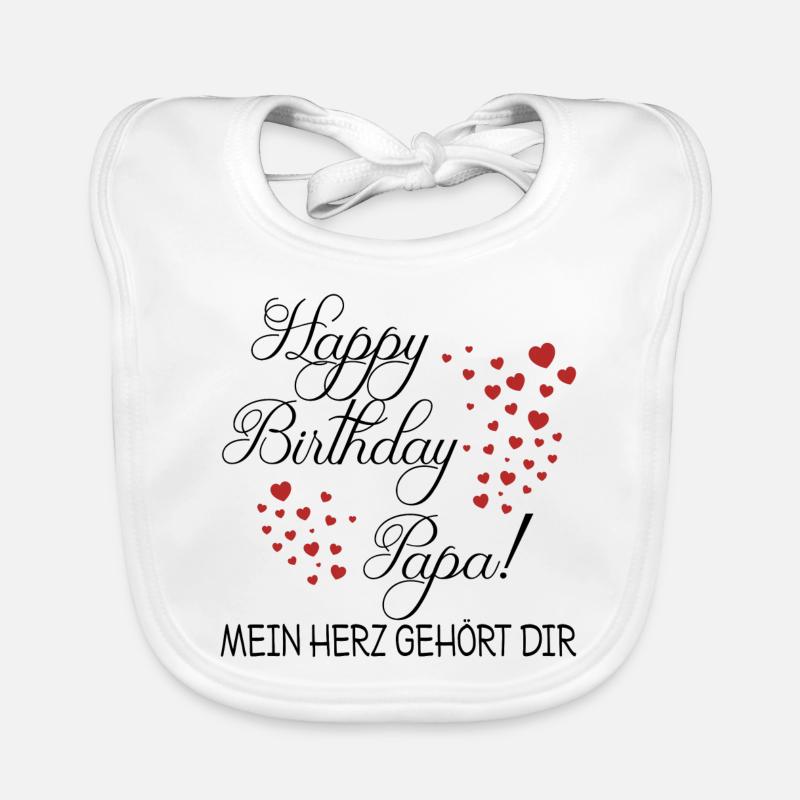 Geburtstag Papa Liebe Herz Spruch Geschenk Baby Bio-Lätzchen