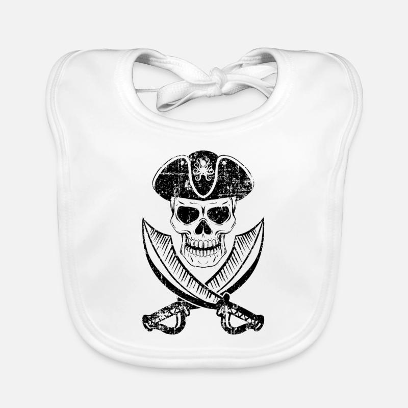 Crâne de pirate pirate cadeau Saebel Bavoir bio Bébé