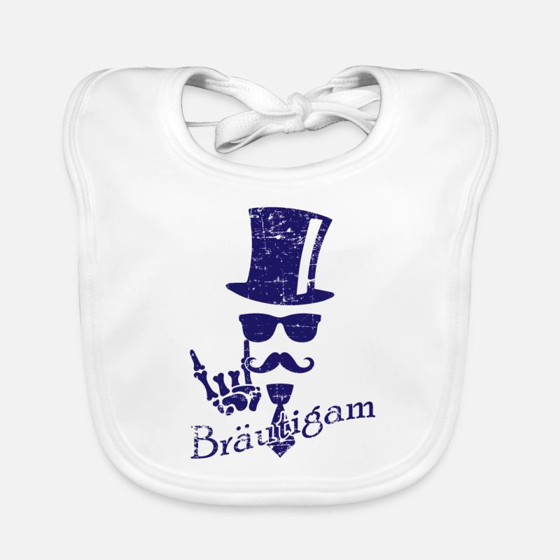 Braeutigam Schaedel Junggeselle Spruch Geschenk Baby Bio-Lätzchen