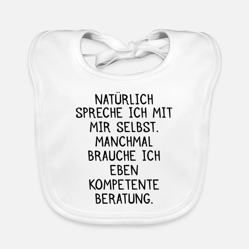 Natuerlich spreche ich mit mir selbst Geschenk Baby Bio-Lätzchen