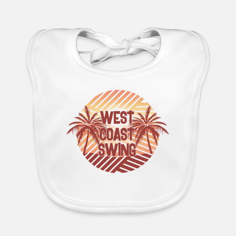 West Coast Swing Palms WCS Westie Dancing Organic Baby Bibs