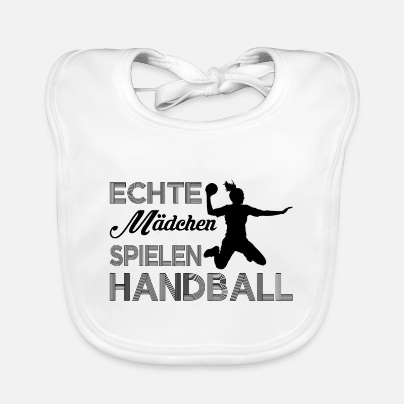 Echte Maedchen spielen Handball Geschenk Baby Bio-Lätzchen