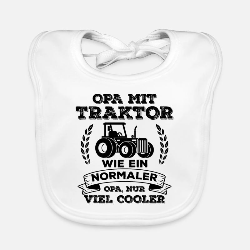 Opa mit Traktor Bauer Landwirt Geschenk Baby Bio-Lätzchen