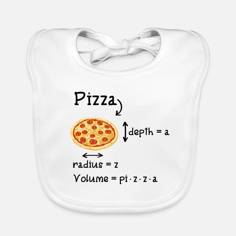 Cadeau de formule mathématique Pizza Pi - Bavoir bio Bébé - blanc