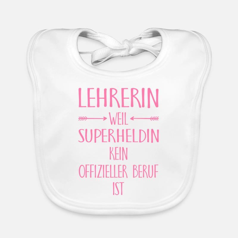 Lehrerin weil superheldin Lehrers Geschenk Schule Baby Bio-Lätzchen