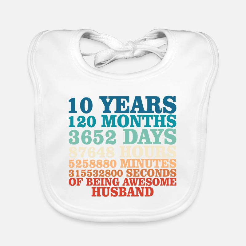 Ehemann Jubiläum 10 Jahre Paar Geschenk Baby Bio-Lätzchen