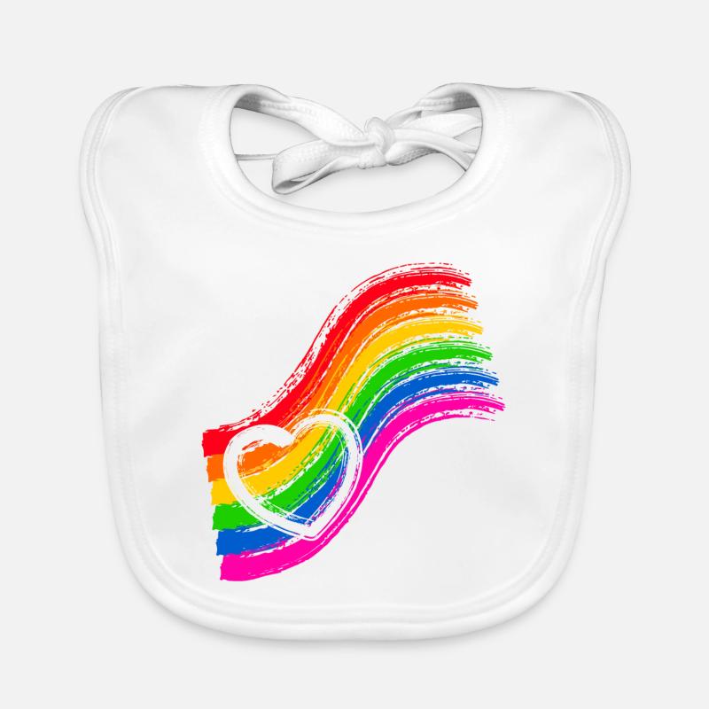 Regenbogen Pride Herz Baby Bio-Lätzchen