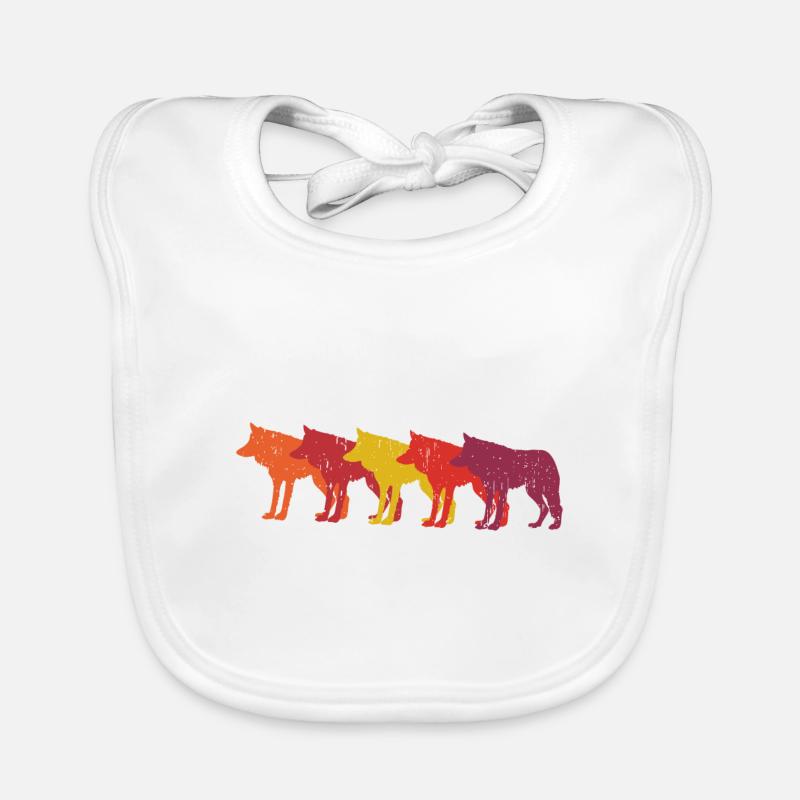 Loups rétro Bavoir bio Bébé
