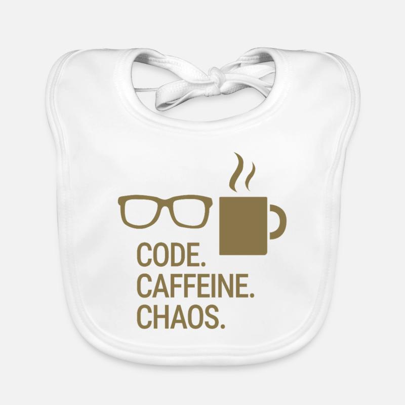 Code. Caféine. Chaos. Bavoir bio Bébé