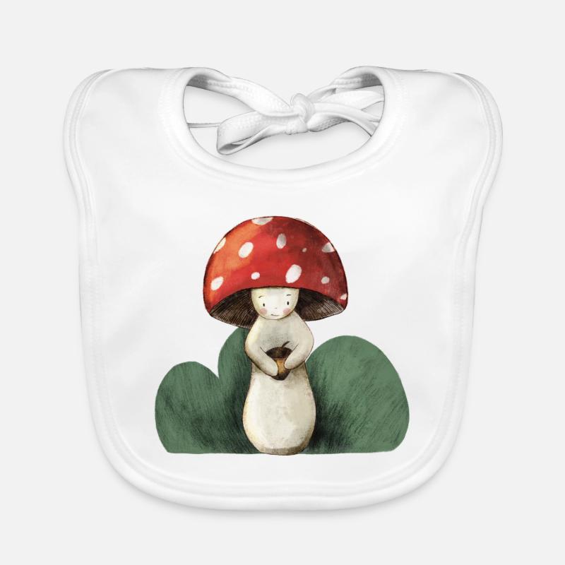 Fliegenpilz mit Eichel Baby Bio-Lätzchen