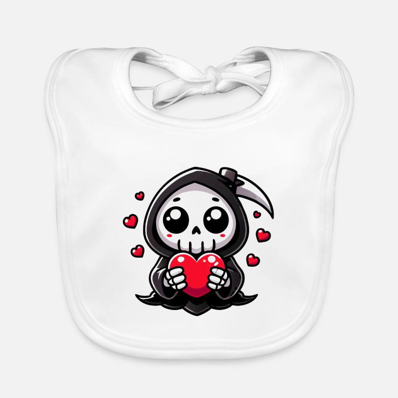 Mignon Faucheuse avec coeur - Bavoir bio Bébé - blanc