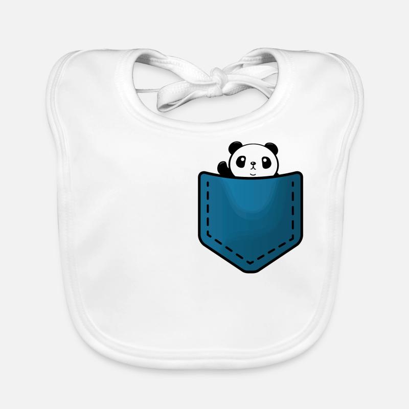Panda in a pocket Baby Bio-Lätzchen