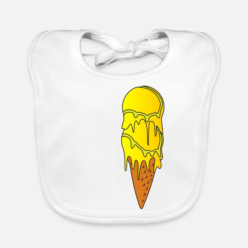 Tennis Eis Eiscreme Eiskugel Sommer Sonne Vanilie Baby Bio-Lätzchen