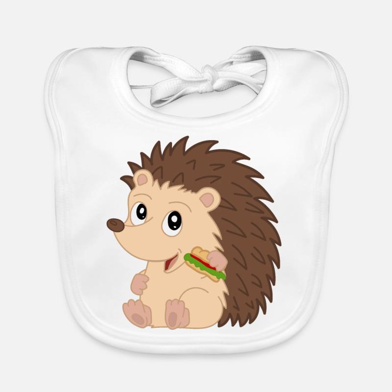 Mignon bébé hérisson avec sandwich Bavoir bio Bébé