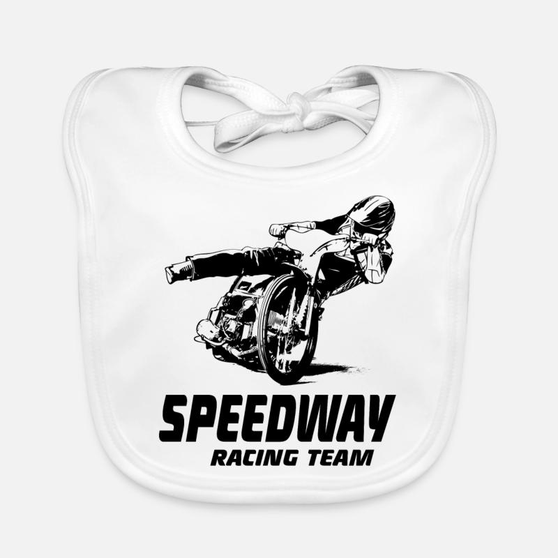 Speedway - Motorcycle Speedway - Bavoir bio Bébé - blanc