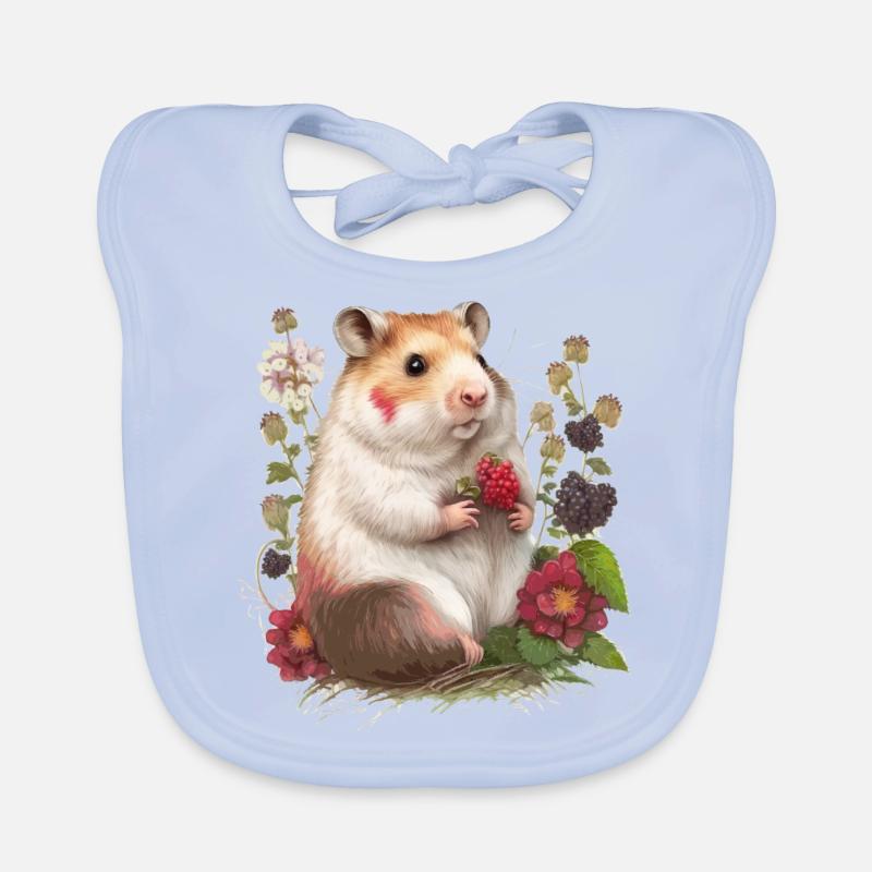 Charming hamster Organic Baby Bibs
