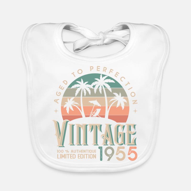 1955 Birthday Gift Born 1955 Organic Baby Bibs