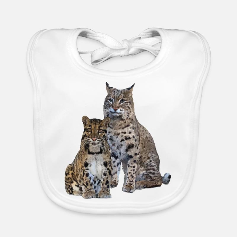 Clouded leopard and lynx Organic Baby Bibs