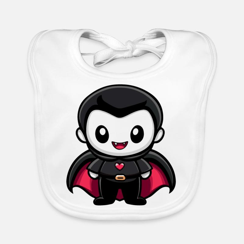 Vampire Halloween Cute Comic Organic Baby Bibs