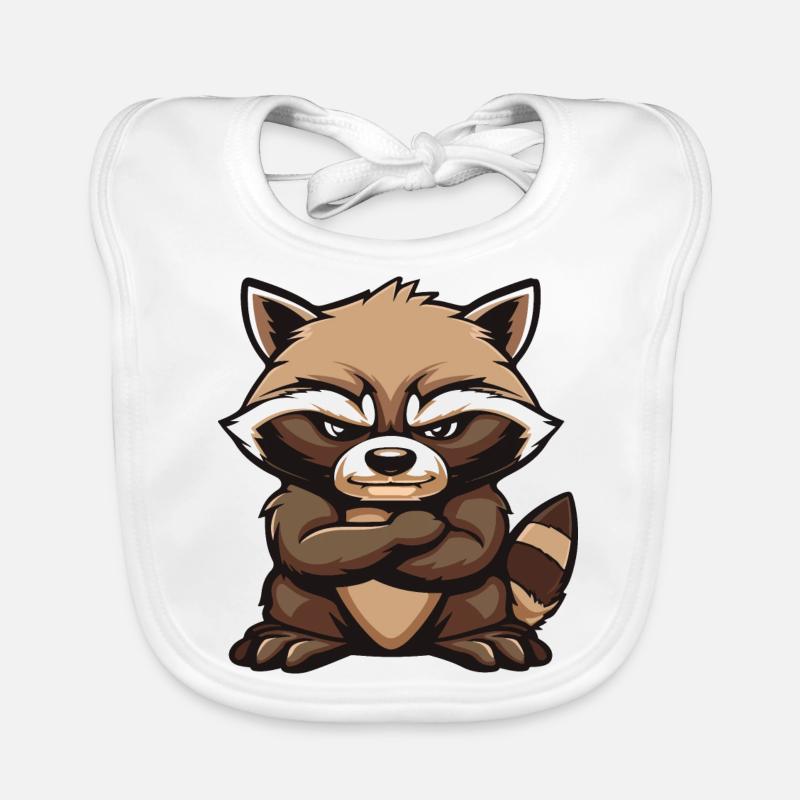 Raccoon Comic Organic Baby Bibs