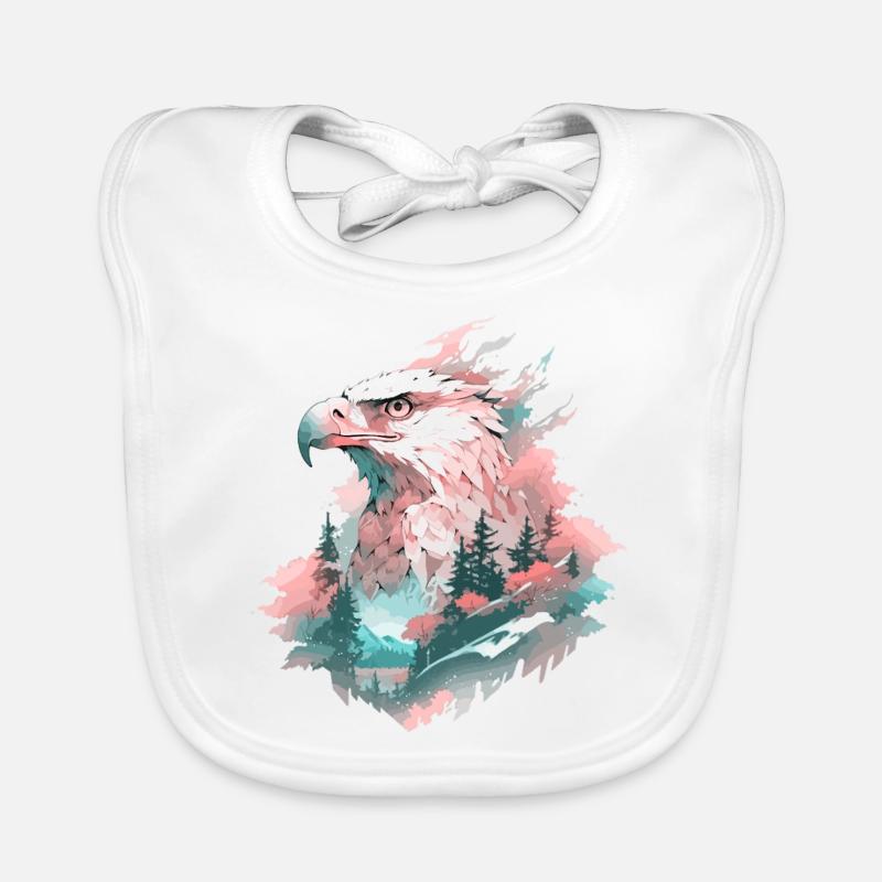 Eagle Head Nature Wilderness Forest Trees Mountains Organic Baby Bibs