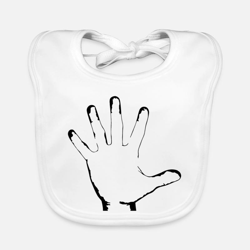 idée cadeau de membre de la main blanche Bavoir bio Bébé