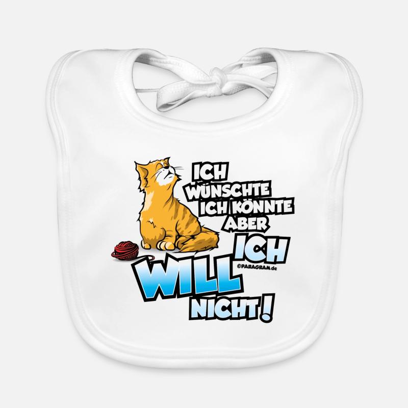 Chat ne veut pas - tee shirt - Bavoir bio Bébé - blanc