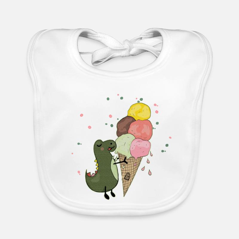 Dino mit Eis Baby Bio-Lätzchen