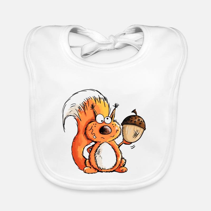 Eichhörnchen - Tier - Tiere - Eichel - Wald Baby Bio-Lätzchen