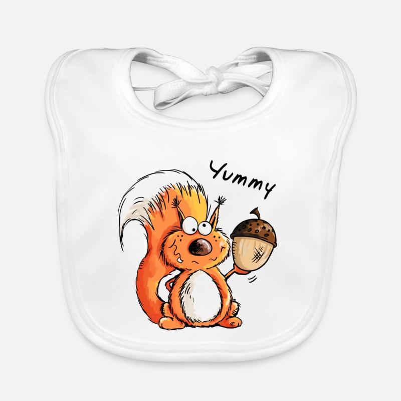 Yummy Eichhörnchen - Tier - Tiere - Comic Baby Bio-Lätzchen