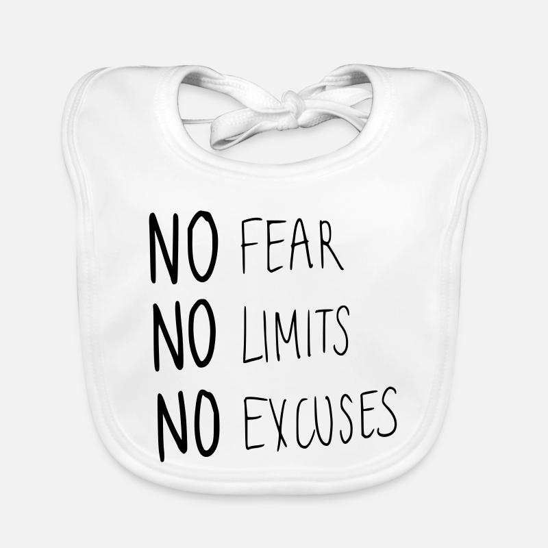 No Fear No Limit No Excuses Organic Baby Bibs