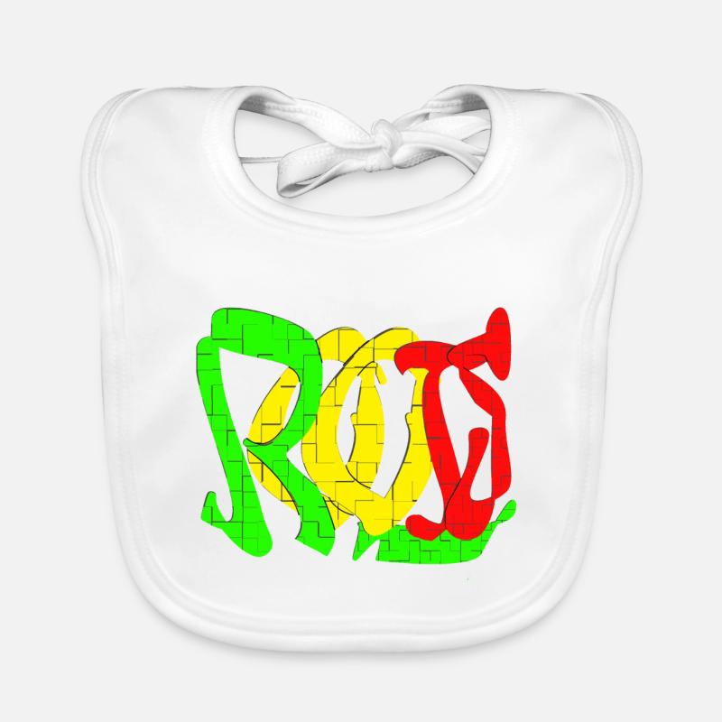 Motif de blocs de couleur Rasta - Bavoir bio Bébé - blanc
