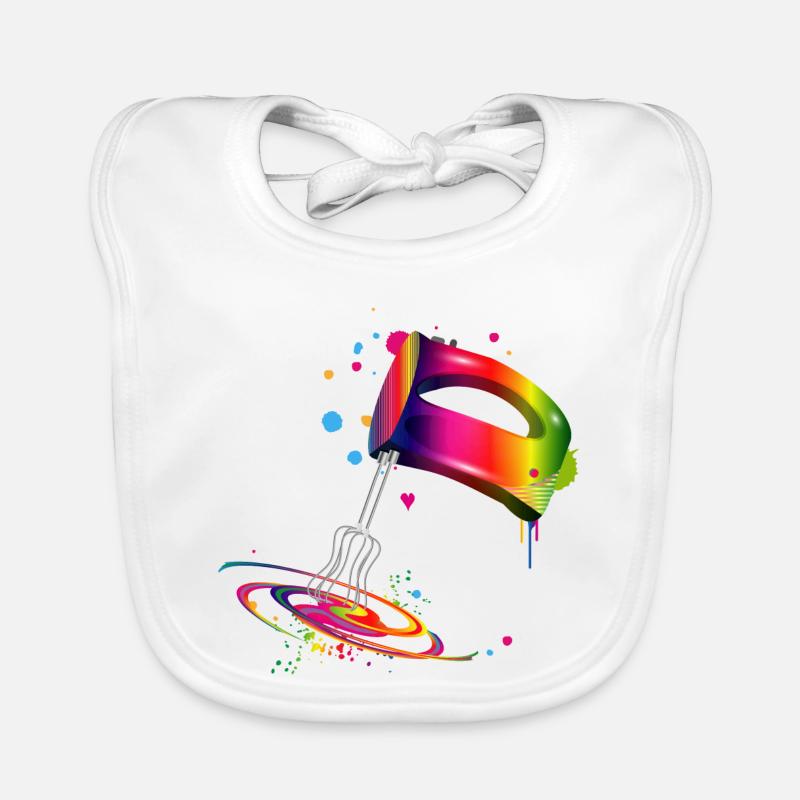 Hand mixer in bright rainbow colours Organic Baby Bibs